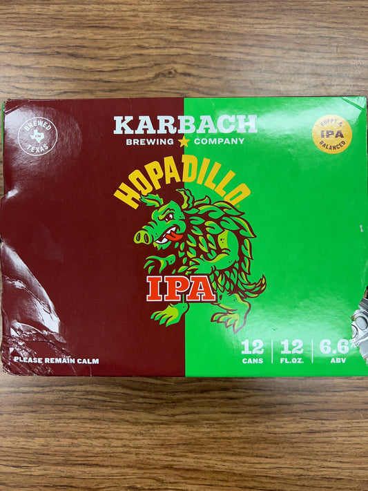 Karbach hopadillo IPA. 12 cans. 12oz. 6.6%