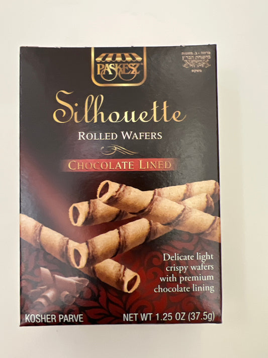 Paskesz silhouette rolled wafers chocolate lined 1.25oz