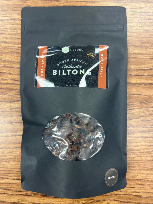 ZBiltong South African authentic biltong 8oz hot and spicy slices