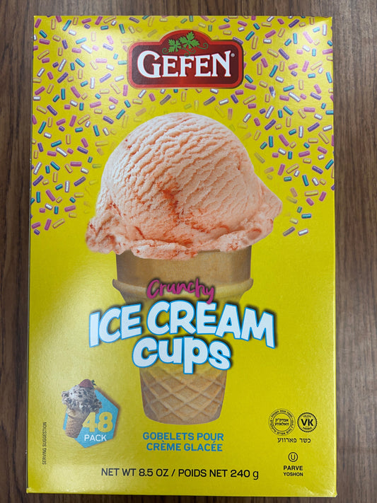 Gefen crunchy ice cream cones / cups 48ct
