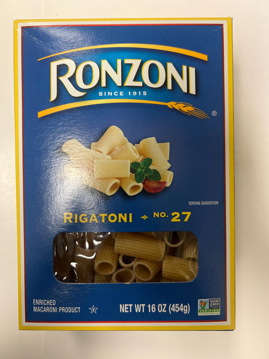 Ronzoni rigatoni pasta