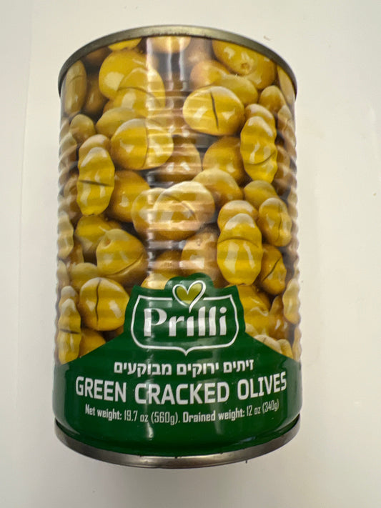 Prilli green cracked olives