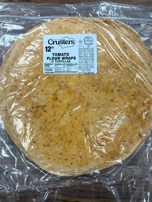 Crusters 12” mezonos tomato flour wraps 12 tortillas