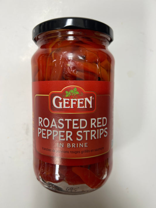 Gefen roasted red pepper strips in brine