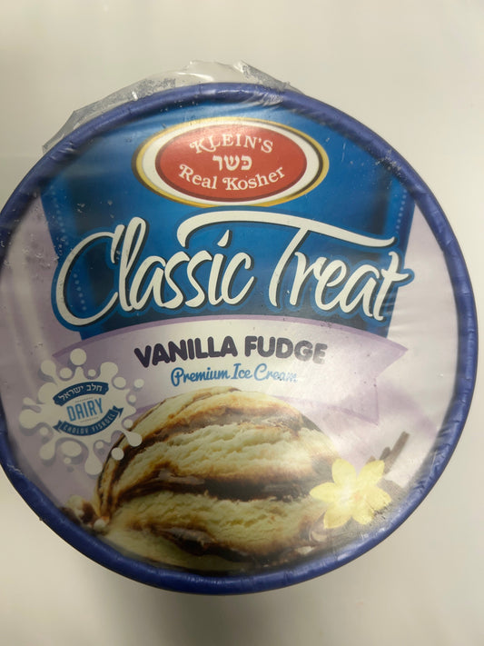 Klein’s classic treat dairy ice cream vanilla fudge