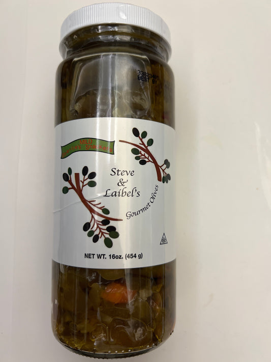 Steve and Laibel’s gourmet olives mild snarlie snackers