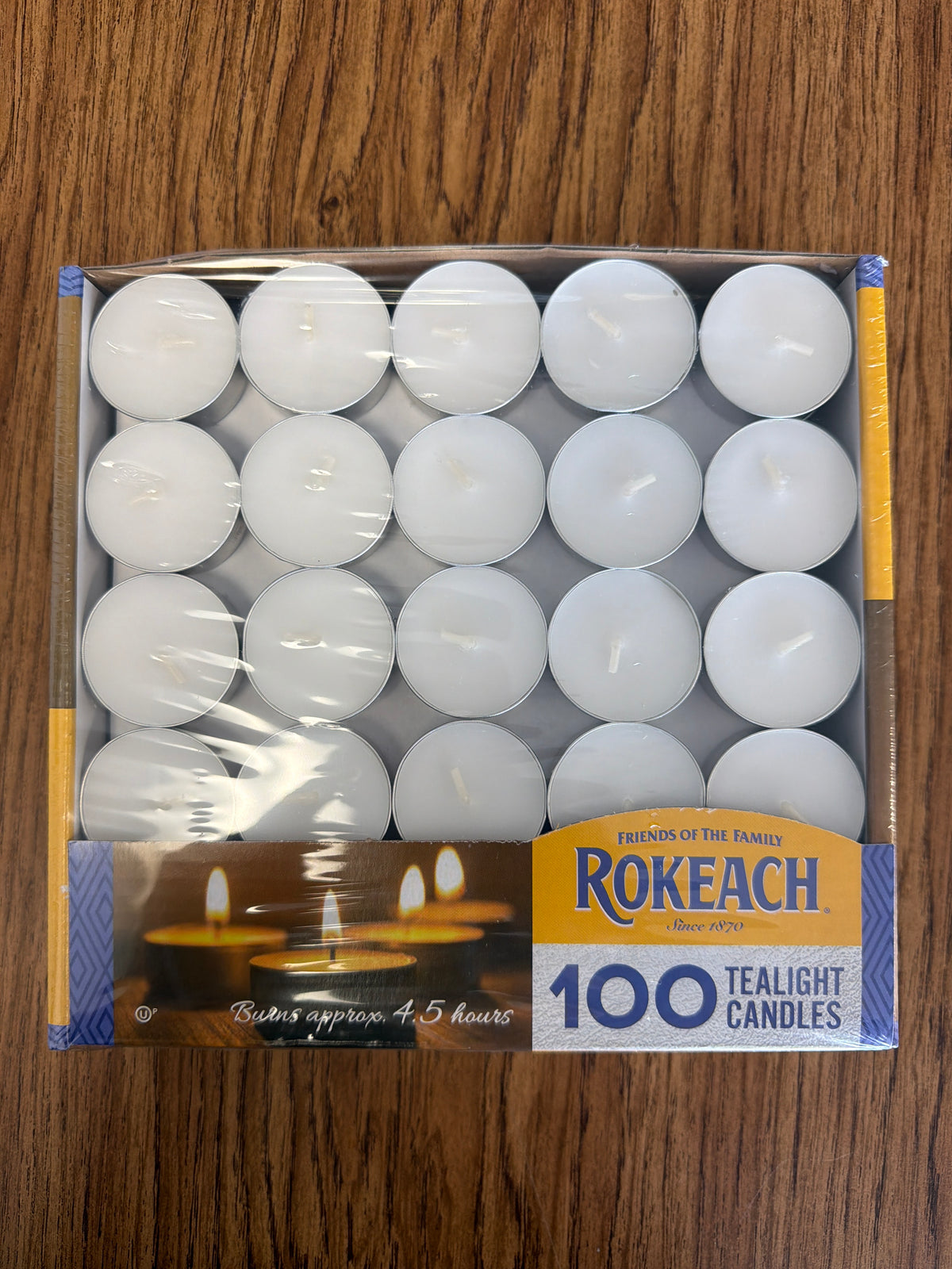 Rokeach 100 pack tea light candles
