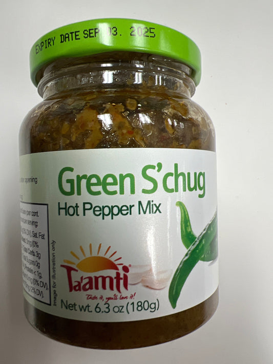 Taamti green schug. Hot pepper mix