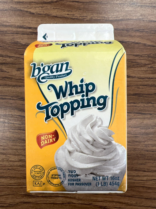 KFP. Bgan whip topping non dairy. Parve