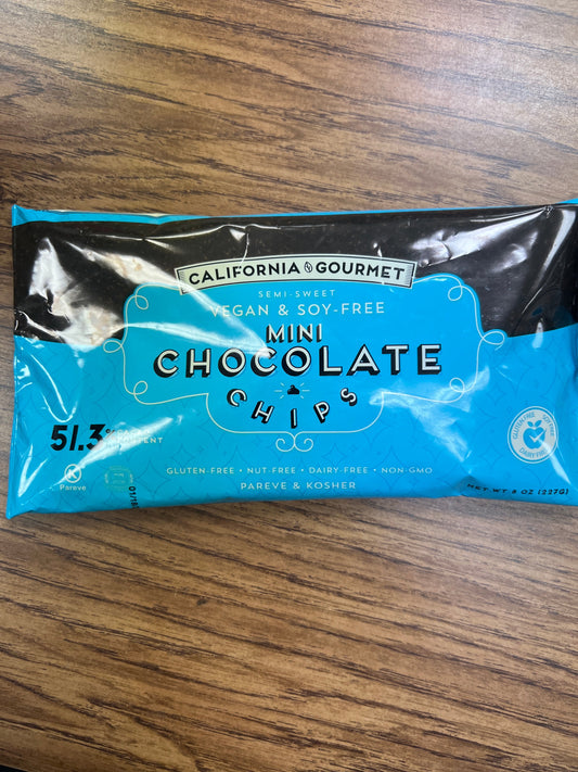 California gourmet. Mini chocolate chips vegan soy free gluten free 51.3%