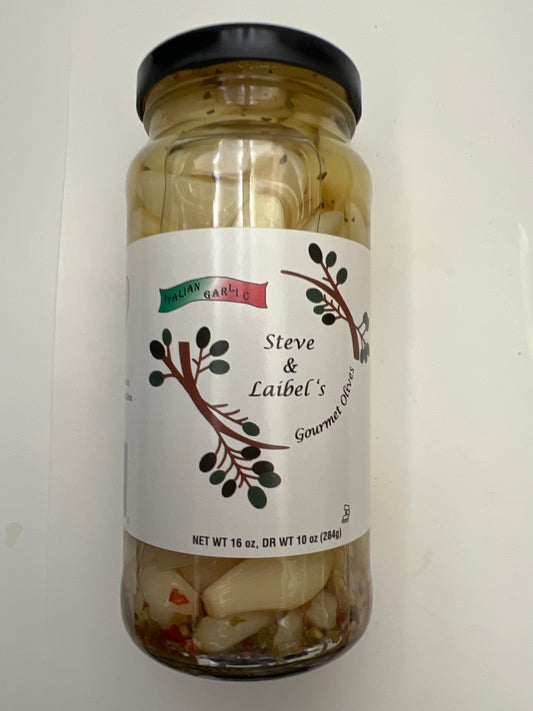 Steve and Laibel’s gourmet olives Italian garlic