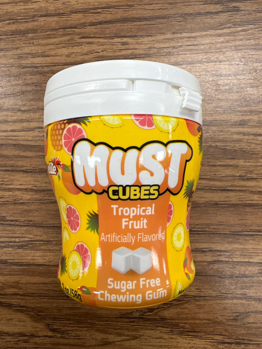 Elite must gum. Tropical fruit cubes. Sugar free