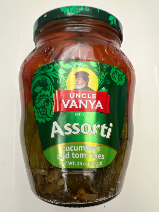 Uncle vanya assorti cucumbers and tomatoes