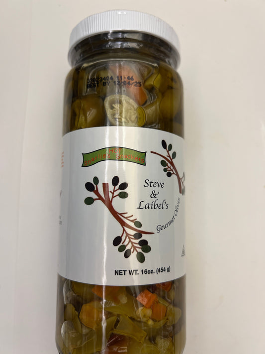 Steve and Laibel’s gourmet olives hot snarlie snackers
