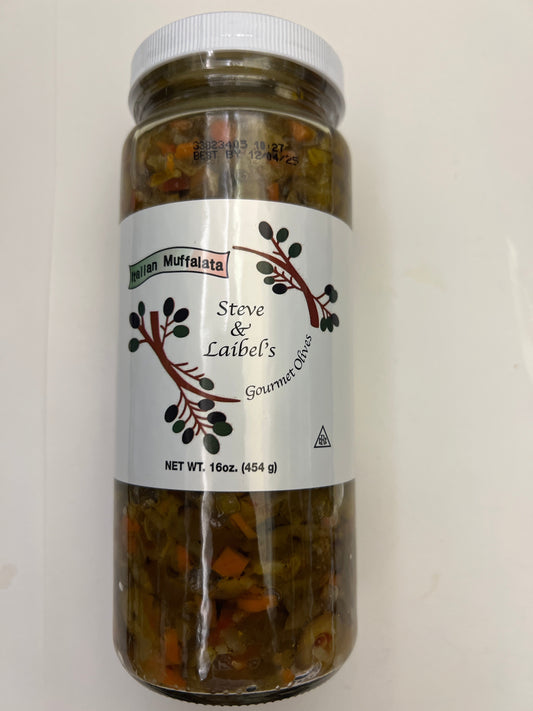 Steve and Laibel’s gourmet olives Italian muffaletta