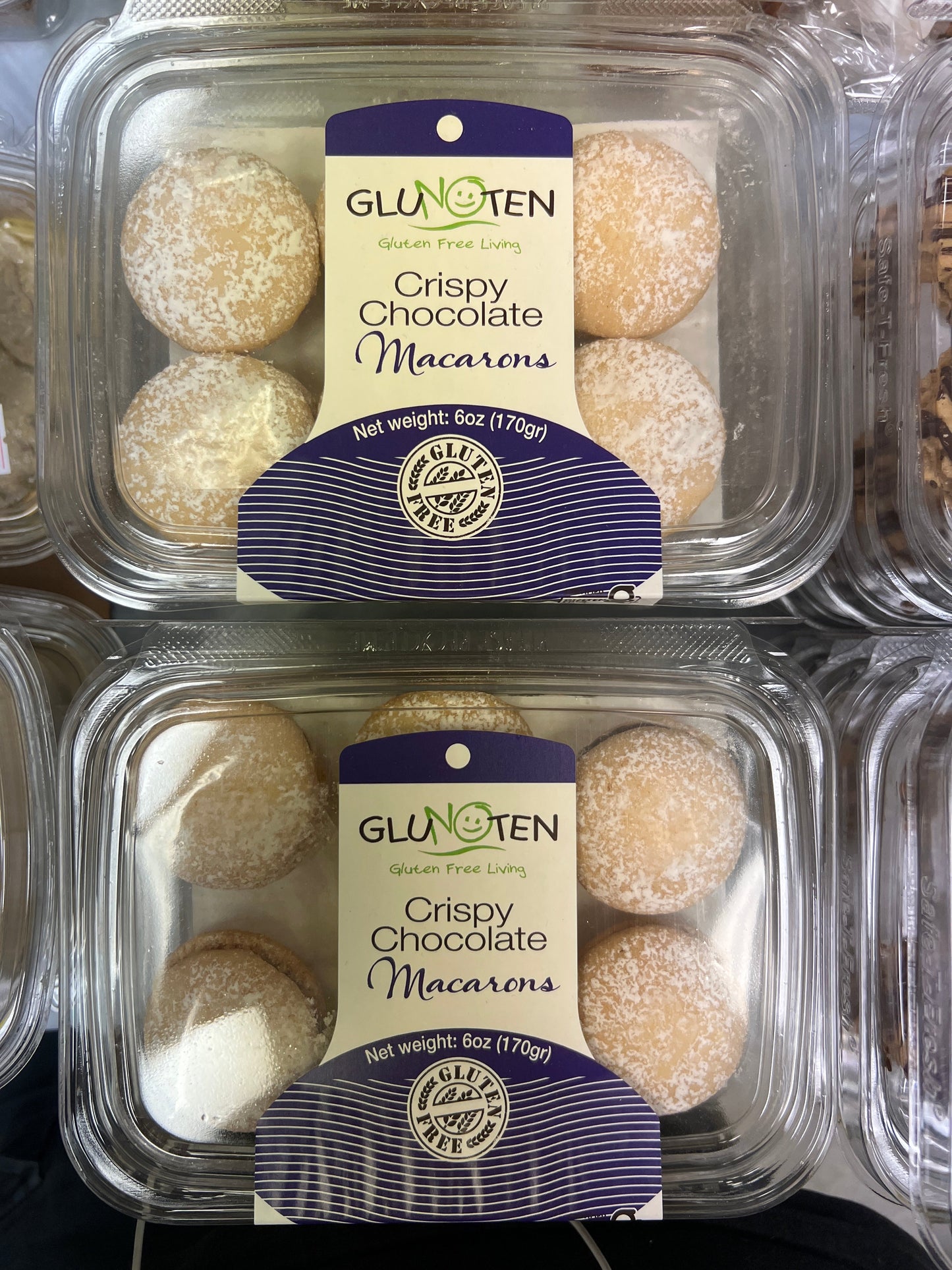 Glunoten gluten free crispy chocolate macarons