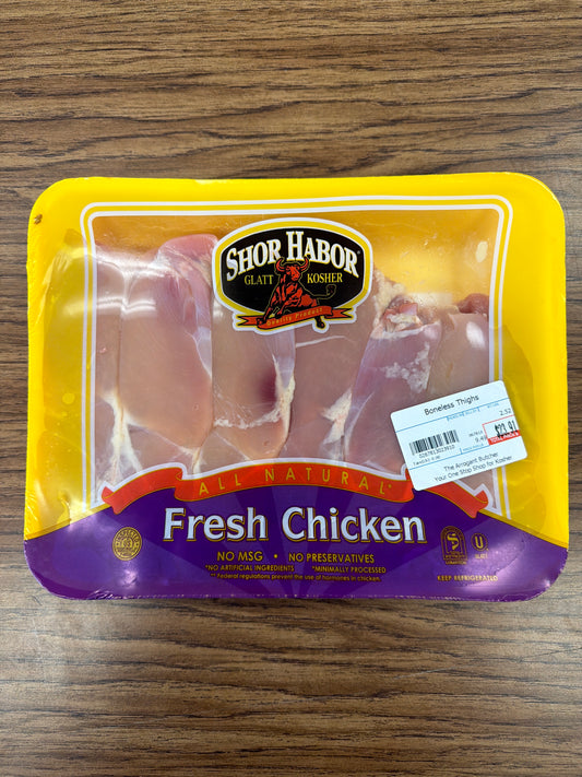 Shor habor pargiot. Boneless skinless chicken thighs $9.49/lb approx 2.5lbs price adjusted at checkout.