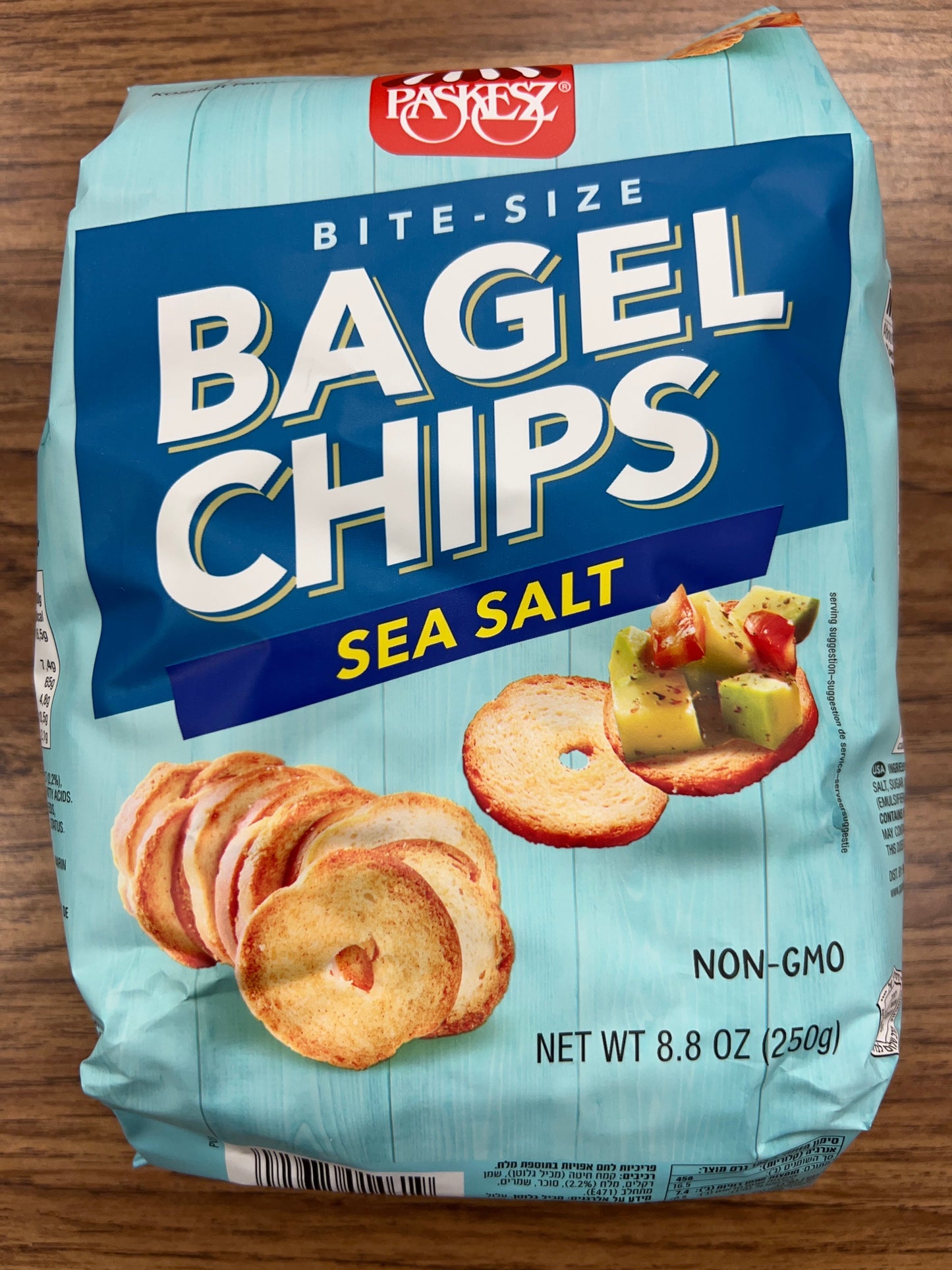Paskesz bit size bagel chips sea salt 8.8oz