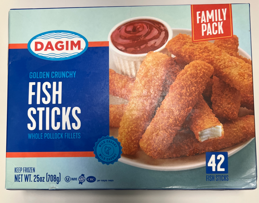 Dagim golden crunchy fish sticks whole pollock fillets family pack 42ct