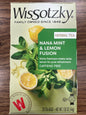 Wissotzky herbal tea. nana mint and lemon fusion