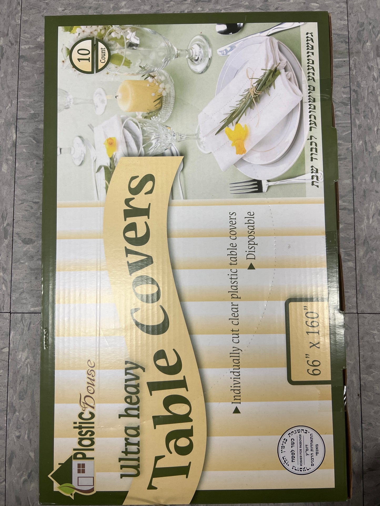 Plastic house ultra heavy table covers 66 x 160 10ct