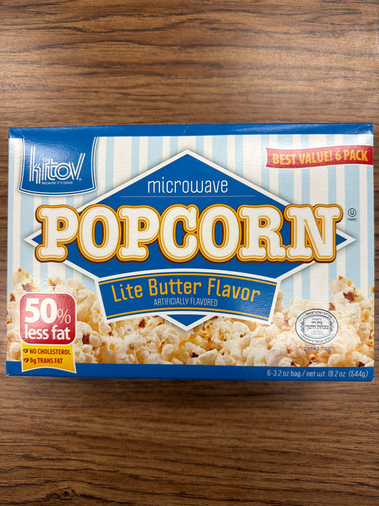 Kitov. Microwave popcorn lite butter flavored 50% less fat 6-pack