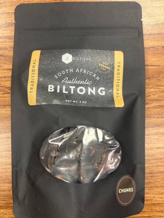 ZBiltong South African authentic biltong 3oz traditional chunks