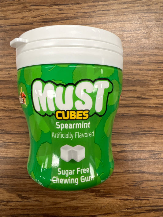 Elite must gum. Spearmint cubes. Sugar free