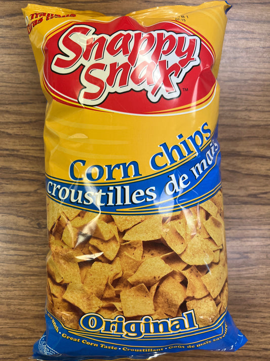 Snappy snax corn chips. Original flavored