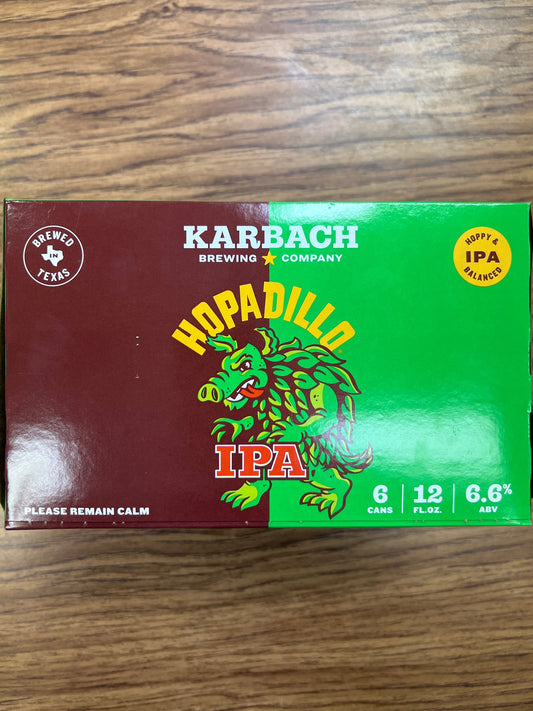 Karbach hopadillo IPA. 6 cans. 12oz. 6.6%