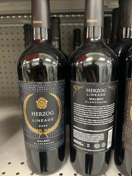 Herzog Malbec Lineage Clarksburg Mevushal