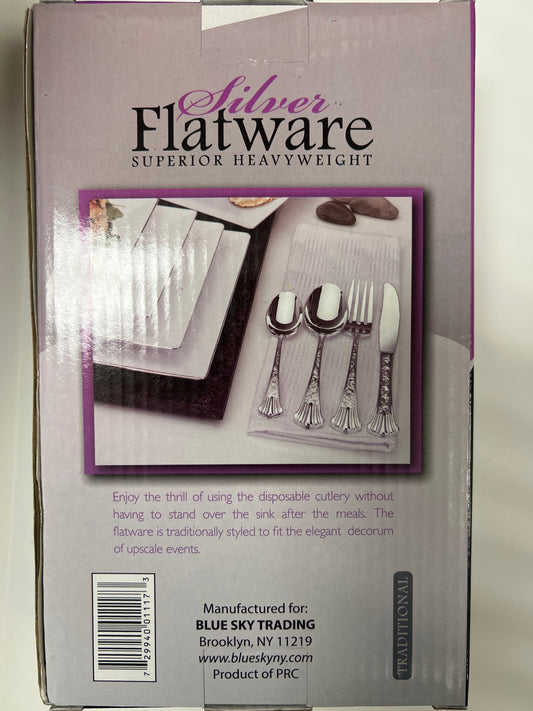 Blue sky silver flatware superior heavyweight traditional cutlery 40ct silver