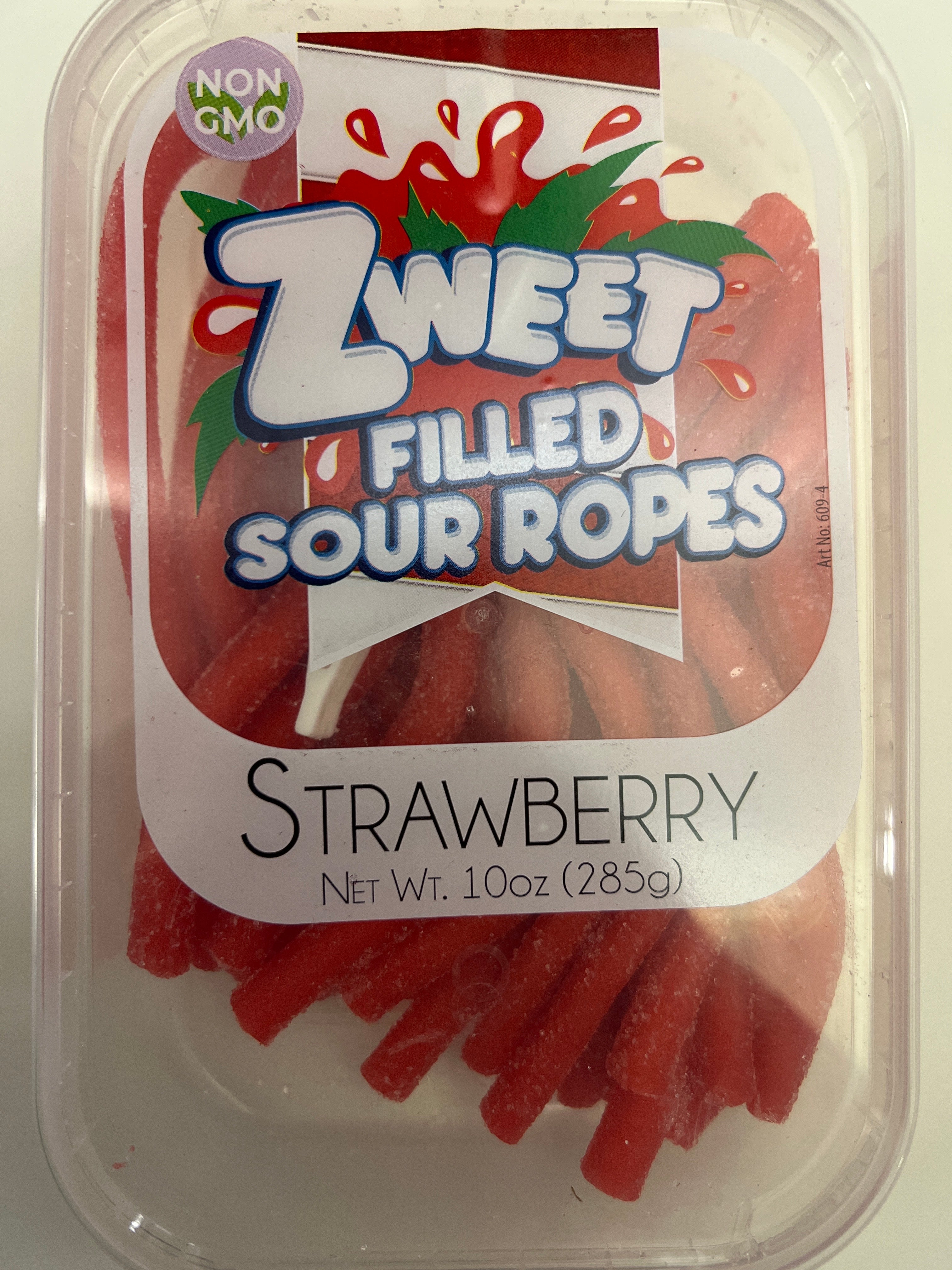 49 Inch Sour Ropes Zweet filled sour ropes strawberry – Kosher Butcher TX