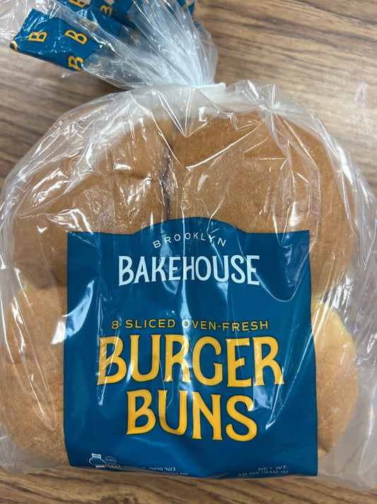 Crusters. Brooklyn bakehouse burger buns. 8 sliced oven fresh