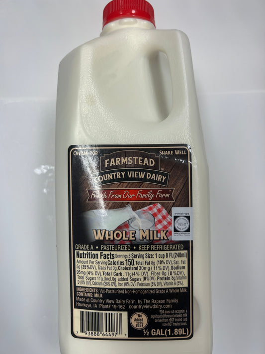 Farmstead country view dairy non homogenized whole milk