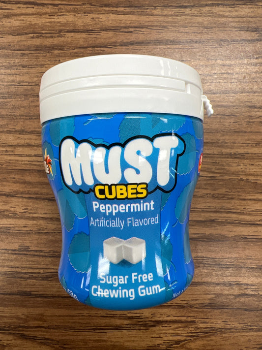 Elite must gum. Peppermint cubes. Sugar free