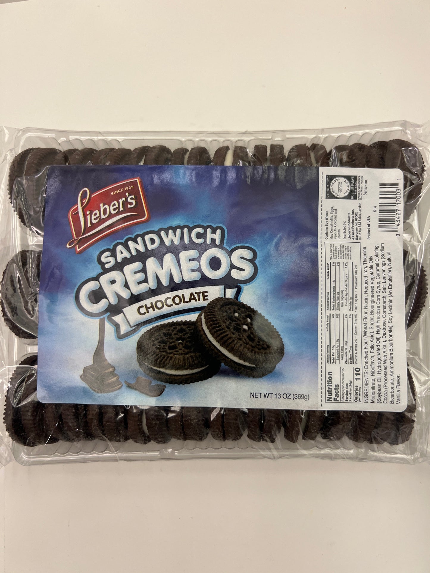 Liebers sandwich creamos chocolate cookies