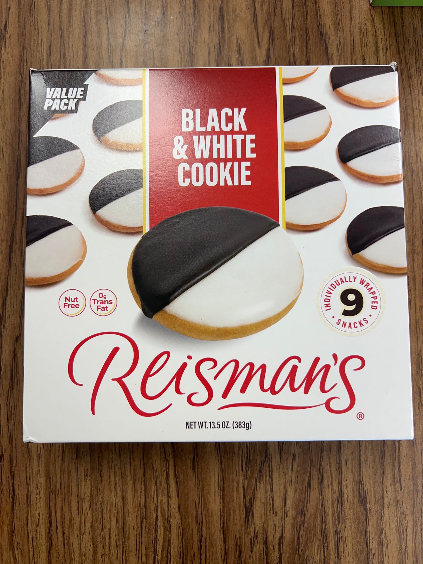 Reismans. Black and white cookie. Nut free value pack