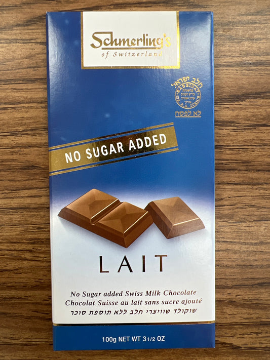 Schmerling. No sugar added Lait. Dairy chocolate