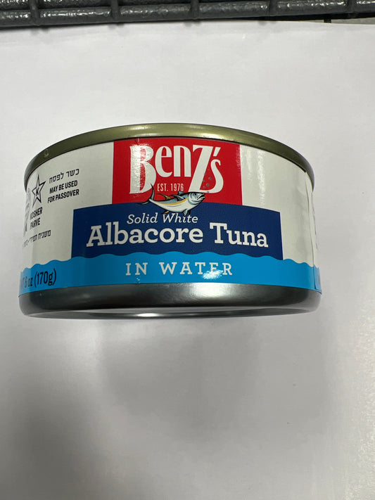 Benzs solid white albacore tuna in water טונה במים