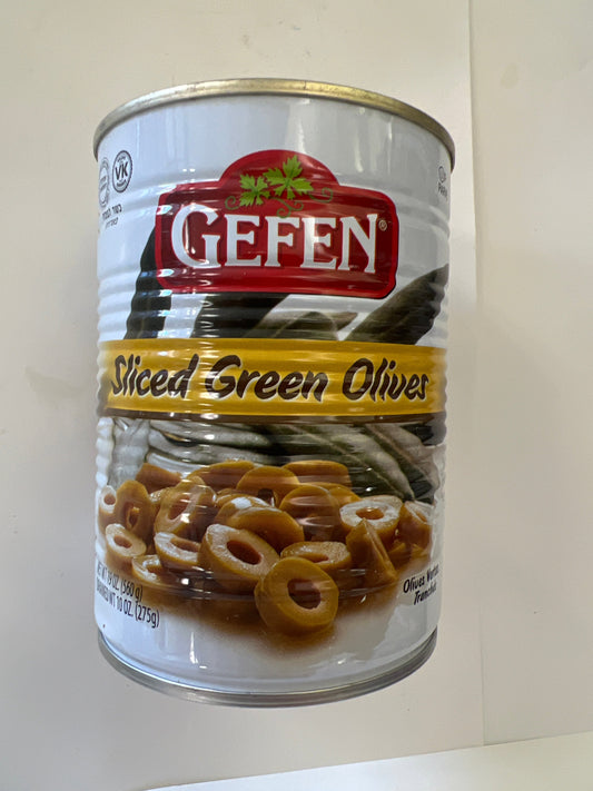 Gefen sliced green olives