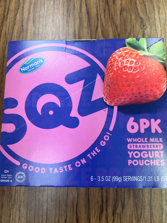 Norman’s squeeze whole milk strawberry yogurt pouch 6 pack