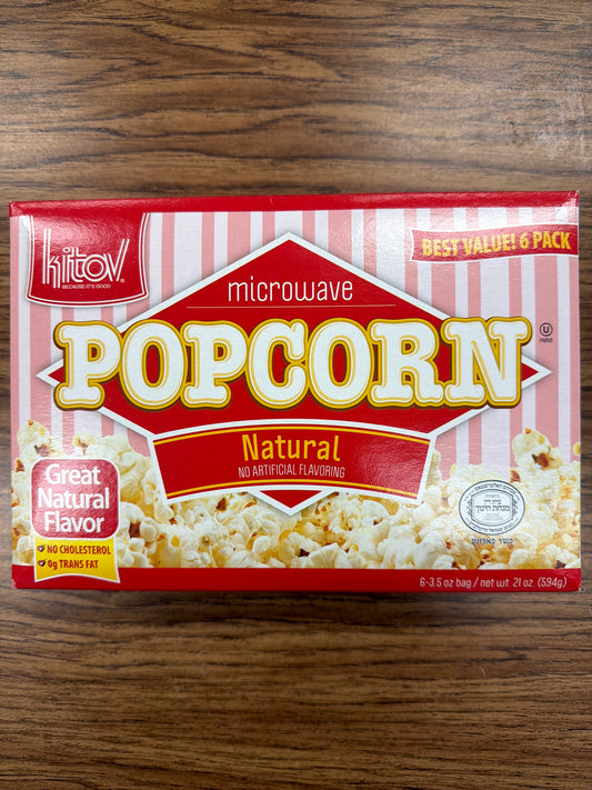 Kitov. Microwave popcorn natural flavored 6-pack