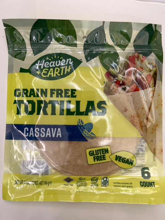 Heaven and earth grain free tortillas cassava flour gluten free