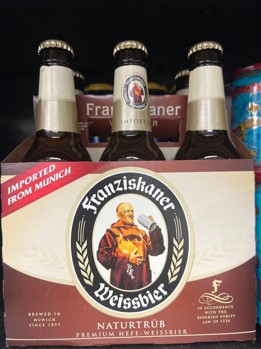 Franziskaner weissbier 12oz 6pk beer bottles