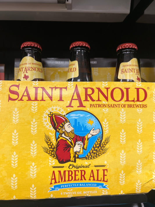 Saint Arnold amber ale 12oz 6pk beer bottles