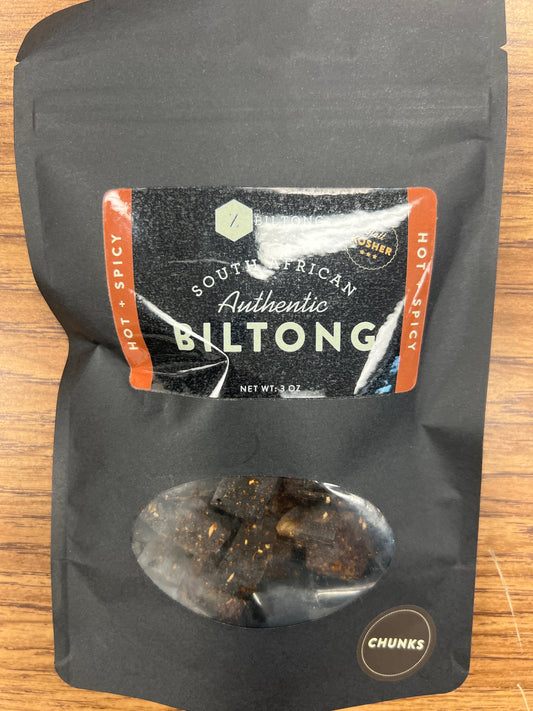 ZBiltong South African authentic biltong 3oz hot and spicy chunks