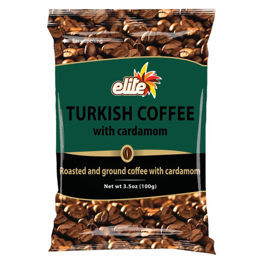 Elite coffee Turkish coffee with cardamom קפה שחור אם קרדמון