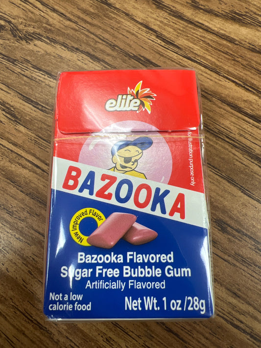 Elite bazooka gum box. Bubble gum. Sugar free