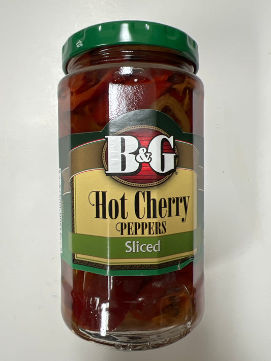 B and G hot cherry peppers sliced